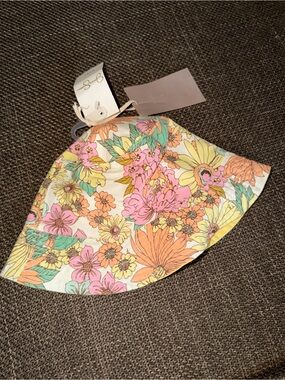Toddler girl Jessica Simpson Floral Bucket Hat in Pink, Yellow, Orange, Mint